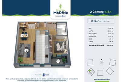 Apartament cu 2 camere spatios in proiect rezidential nou - 2