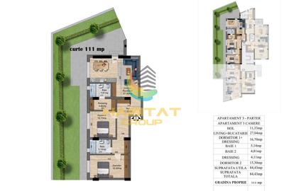 Apartament cu 3 camere decomandat în Brâncoveanu