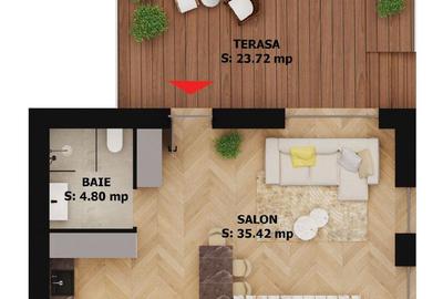 Apartament cu 2 camere decomandat în Central