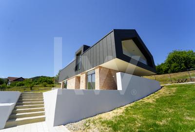 Casă arhitectură modernă cu panoramă spre Munții Făgăraș și Cetatea Cisnădioara - 4