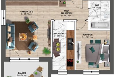 Apartament 2 camere confortabil, bloc finalizat,mutare imediata,Padurea Baneasa, - 7