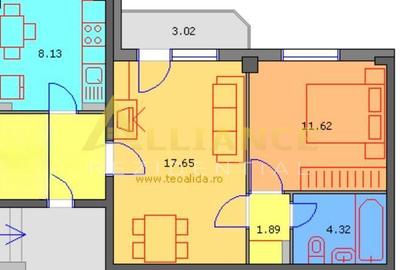 Apartament cu 2 camere nedecomandat în Brâncoveanu