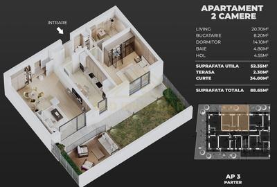 APARTAMENT 2 CAMERE-CURTE 34 MP-SOS OLTENITEI - 2