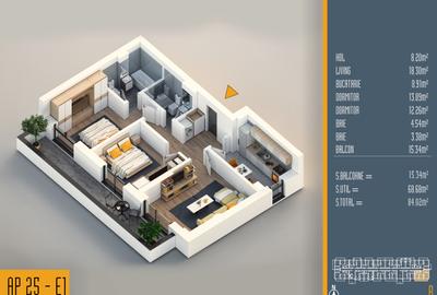 Apartament cu 3 camere decomandat în Theodor Pallady