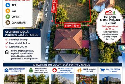 Teren Construcții intravilan de 502 mp, în Central