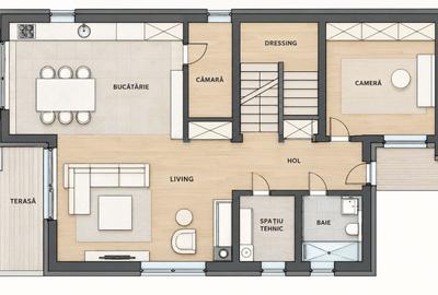 Casa individuala NZEB, 5 camere, 3 bai, finisata, P+ET+POD, Someseni - 5