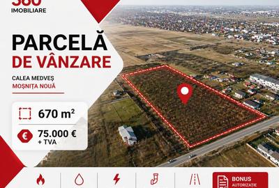 Teren Construcții intravilan de 670 mp, în Moșnița Nouă