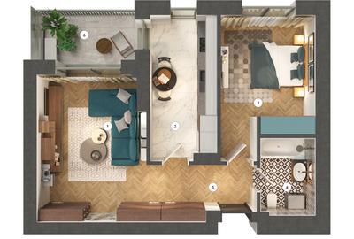 Apartament cu 2 camere Tip 2G - 12