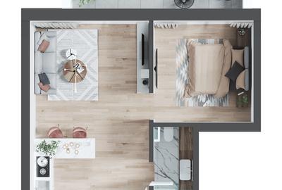 Apartament cu 2 camere în Nufărul