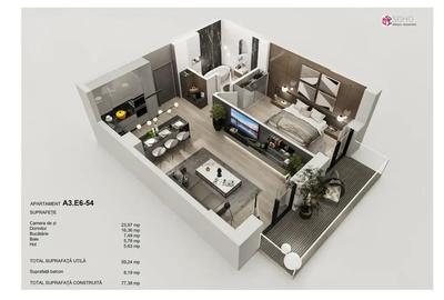 Apartament cu 2 camere semidecomandat în Tractorul