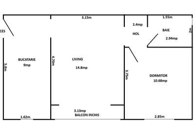 Apartament 2 camere 43mp Mănăștur, etaj intermediar, Aleea Peana - 10