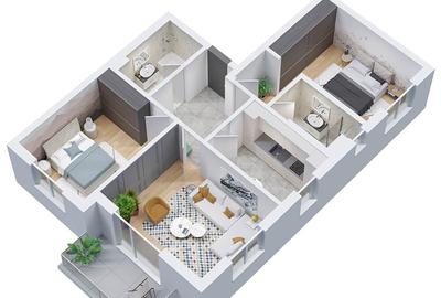 Apartament 3 camere cu preț accesibil în Sectorul 6 - 14