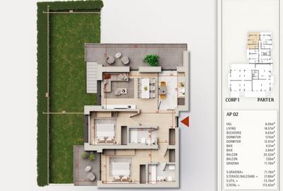 Finalizare 2027 | Parter, 74 mp +Gradina 70mp +Balcon 23mp | 900 m de metrou - 3