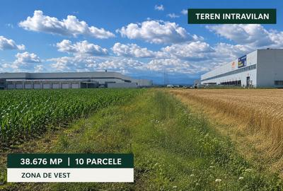 Teren intravilan 38.676 mp | 10 parcele | Zona de Vest - 1