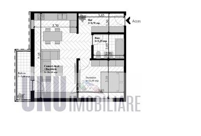 Apartament cu 2 camere, 57 mp,ansamblu nou din zona Vișan – Bucium - 2