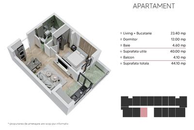Studio 44mp ~ Bloc Nou, Zona linistita, Parc, Metrou M2 - 5