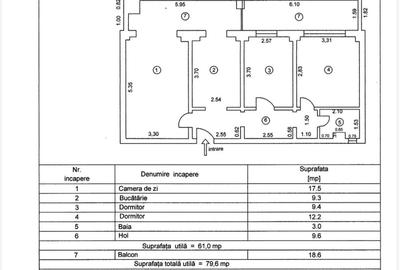 Apartament 3 camere - suprafata 79mp, zona Viziru 3, parter. - 4
