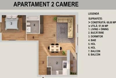Decomandat, TVA INCLUS+LOC PARCARE! Complet mobilat-2 terase - 5