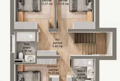 Casă tip duplex curte 350 mp 120 mp utili terasa 22 mp Sura Mare - 9