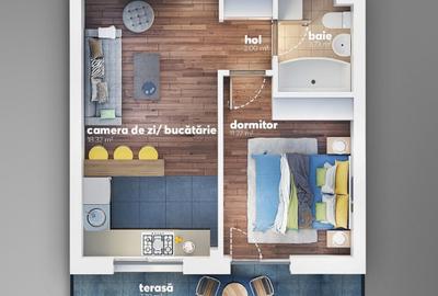 Apartament 2 camere (tip studio) - Metrou Aparatorii Patriei - 7