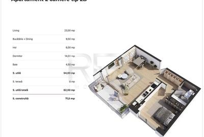 Apartament cu 2 camere decomandat în Aviației