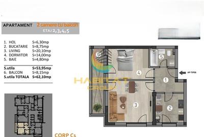 Apartament cu 2 camere semidecomandat în Nord-Est