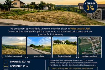 Teren agricol intravilan de 3271 mp, în Valea Lupului