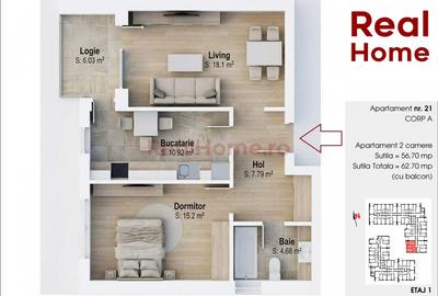 2 camere  |  metrou 15 min | 1 Decembrie 1918 | geam la baie - 2