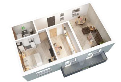 Apartament 2 camere - 56.15mp utili + balcon 6.7mp - Doamna Stanca - 2