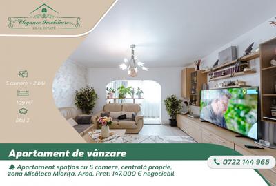 Apartament cu 5 camere decomandat, mobilat în Miorița