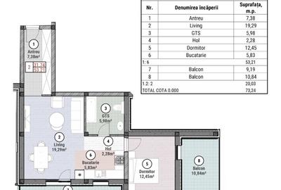 Apartament 2 camere de vânzare – Moșnița Nouă | Bloc nou | Parcare inclusă- 578 - 8
