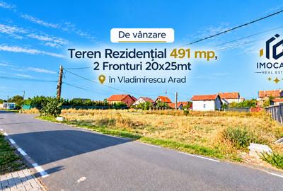 Teren Construcții intravilan de 491 mp, în Vladimirescu