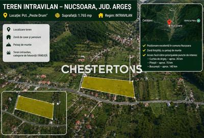 Teren intravilan de vanzare in Nucsoara, Arges | parcela generoasa 1.765 mp | zo - 2
