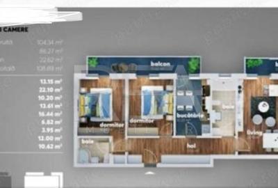 3 Camere 108mp 2 balcoane - Metalurgiei - 10