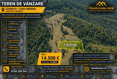 Teren extravilan 1.810 mp – Brebina, Zărnești pretabil investiție - 1