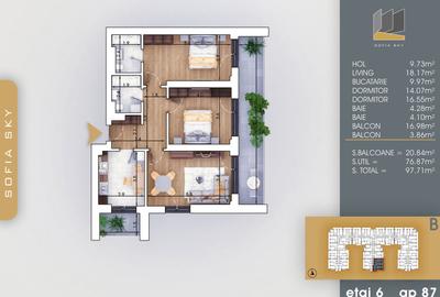 Apartament cu 3 camere semidecomandat în Theodor Pallady