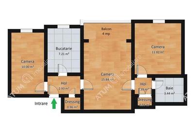 Apartament 3 camere si balcon situat in zona Dioda din Sibiu - 9