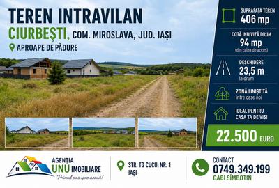 Teren Construcții intravilan de 406 mp, în Miroslava