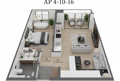 VANZARE  APARTAMENT CU 2 CAMERE  CARTIER MAGNOLIA VILLAGE ZONA PAULESTI LACURI