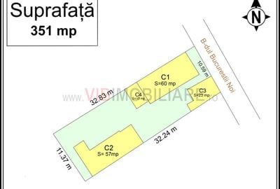BUCURESTII NOI - STRADAL, teren intravilan, suprafata 351 mp