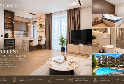 Apartament cu 2 camere semidecomandat, mobilat în Pipera
