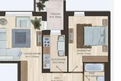 MEGA MALL BD. CHISINAU 2 CAMERE ANSAMBLU NOU - 8