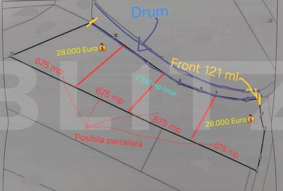 Teren Construcții intravilan de 2700 mp, în Exterior Nord