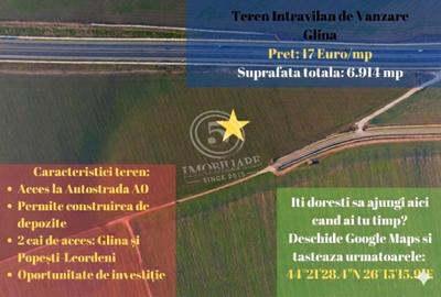 Teren Construcții intravilan de 6914 mp, în Glina