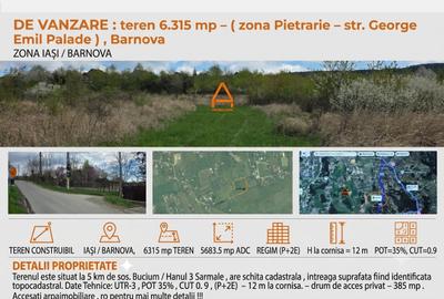 Teren Construcții intravilan de 6315 mp, în Bârnova