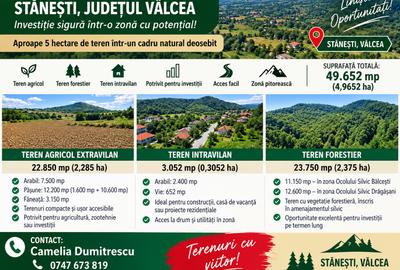 Portofoliu terenuri 49.652 mp – Stănești - Agricol + Intravilan + Forestier - 2