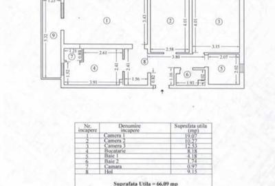 Apartament cu 3 camere decomandat în Anda
