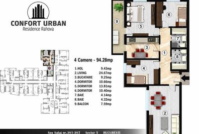 Apartament 4 camere | Confort Urban Park Residence | Sector 5 - 5