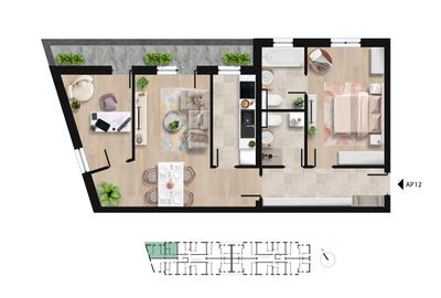 Apartament cu 3 camere și două băi, langa Lacul Morii - 2