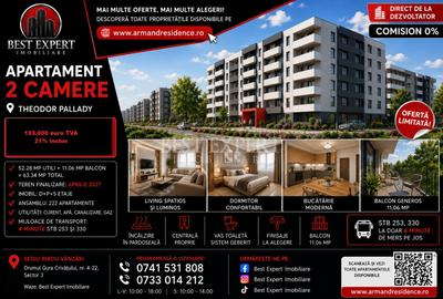 Apartament cu 2 camere decomandat în Theodor Pallady